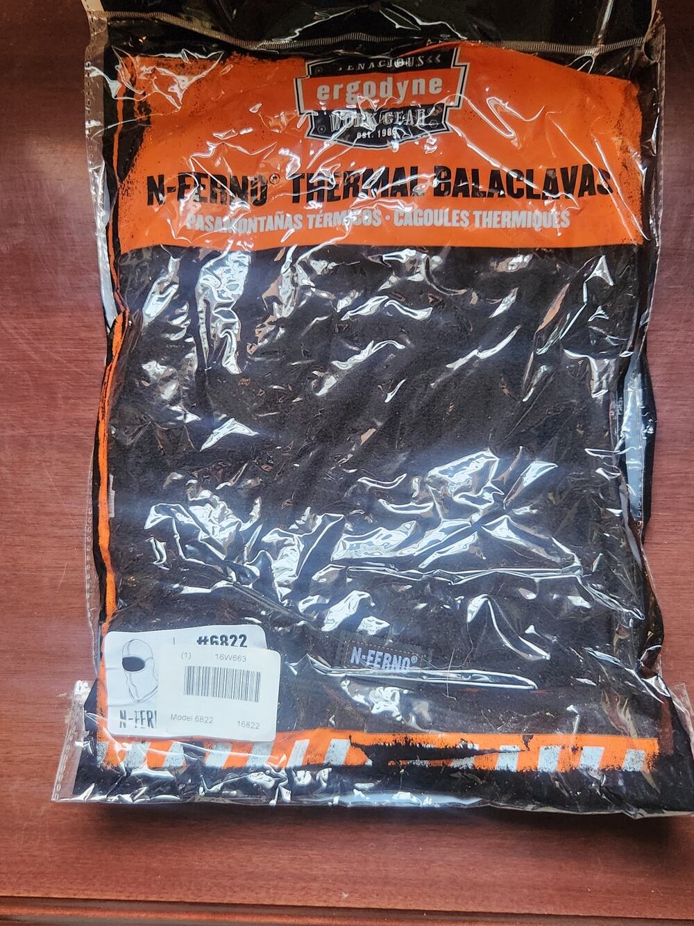 Ergodyne N-Ferno 6822 Thermal Balaclava Spandex Top Black New Sealed One Size